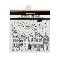 Stamperia Thick Stencil cm 18 x 18 - Classic Christmas - Houses
