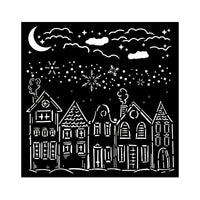 Stamperia Thick Stencil cm 18 x 18 - Classic Christmas - Houses
