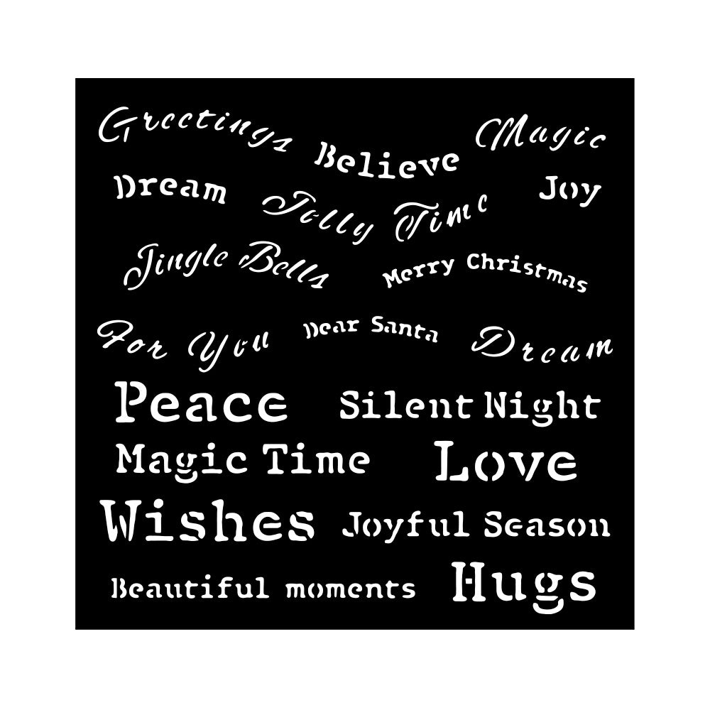 Stamperia Thick Stencil cm 18 x 18 - Classic Christmas - Quotes