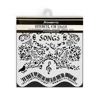 Stamperia Thick Stencil 18x18cm - Music - Songs and Piano
