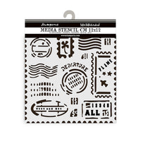 Stamperia Thick Stencil 12x12cm - Art of Travelling - Stamps