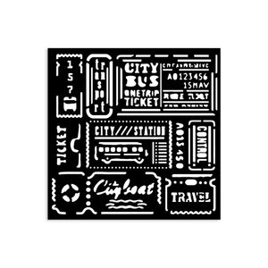 Stamperia Thick Stencil 12x12cm - Art of Travelling - Suitcases