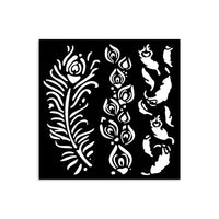 Stamperia Thick Stencil 12x12cm - Masquerade - Feathers