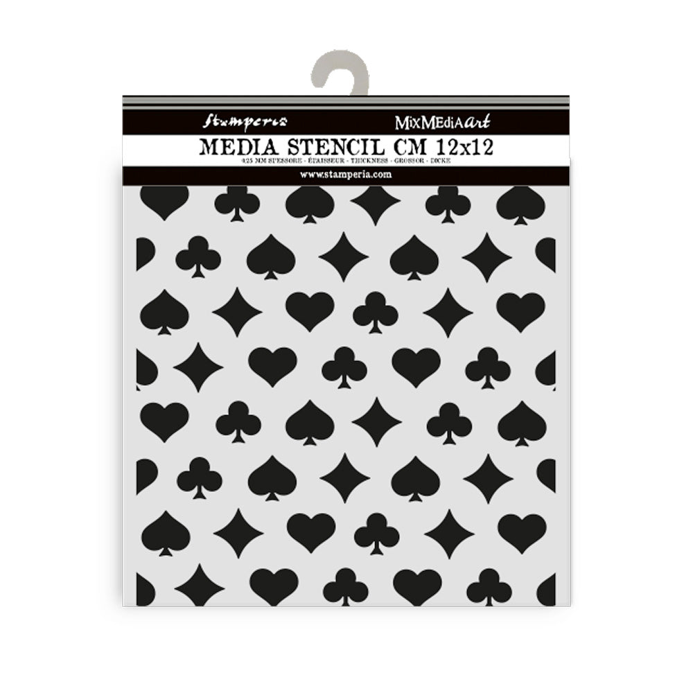 Stamperia stencil cm 12X12 - Alice in Christmas poker cards