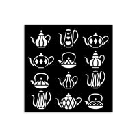 Stamperia stencil cm 12X12 - Alice in Christmas tea pots