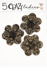 5 Crazy Ladies Metals - Brass Flowers - Large