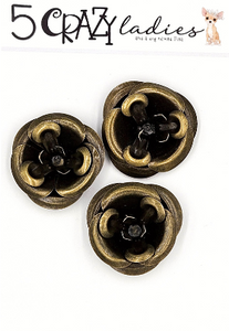 5 Crazy Ladies Metals - Brass Flowers Large