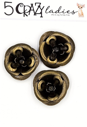 5 Crazy Ladies Metals - Brass Flowers Large