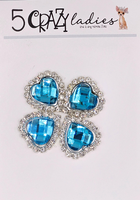 5 Crazy Ladies Bling - Heart Shaped Rhinestone Pack
