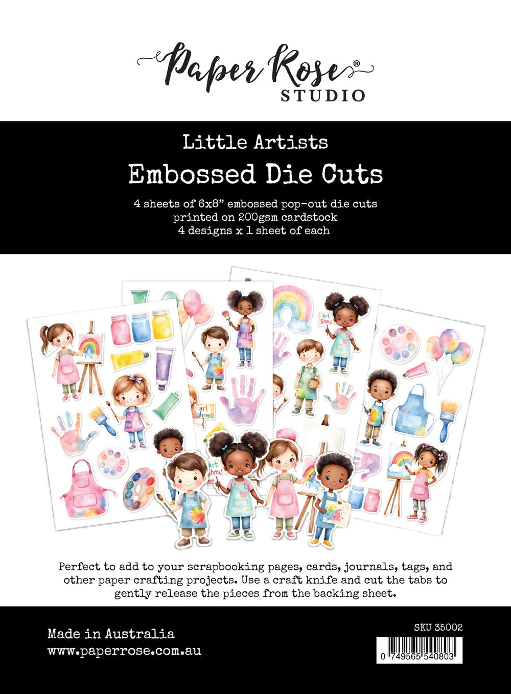 Paper Rose Embossed Die Cuts - Little Artists