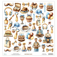 Mintay Patterned Paper 12"x12" - Basics Elements - Birthday Man