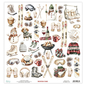 Mintay Patterned Paper 12"x12" - Basics Elements - Winter Time