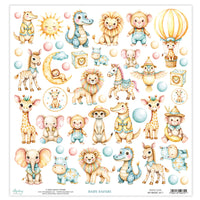 Mintay Patterned Paper 12"x12" - Basics Elements - Baby Safari