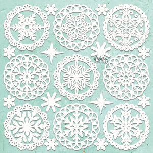Mintay Chipboard 12" x 12" - Winter Doilies