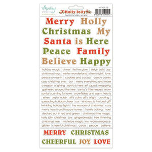 Mintay Paper Stickers Words - Holly Jolly