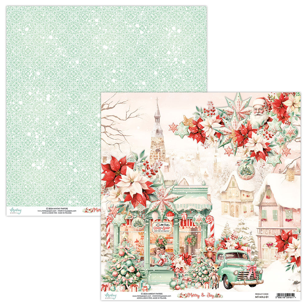 Mintay Patterned Paper - Merry & Joy - 01 - 12