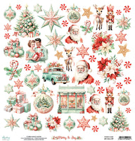 Mintay Patterned Paper - Merry & Joy - 09 - Fussy Cut Sheet - 12"x 12"
