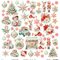 Mintay Patterned Paper - Merry & Joy - 09 - Fussy Cut Sheet - 12"x 12"