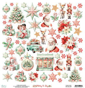 Mintay Patterned Paper - Merry & Joy - 09 - Fussy Cut Sheet - 12"x 12"