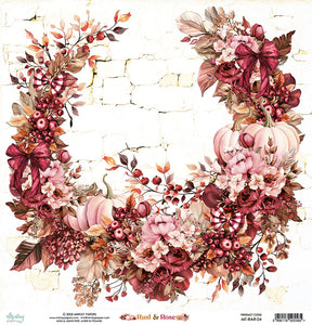 Mintay Patterned Paper 12"x12" - Rust & Rose 04