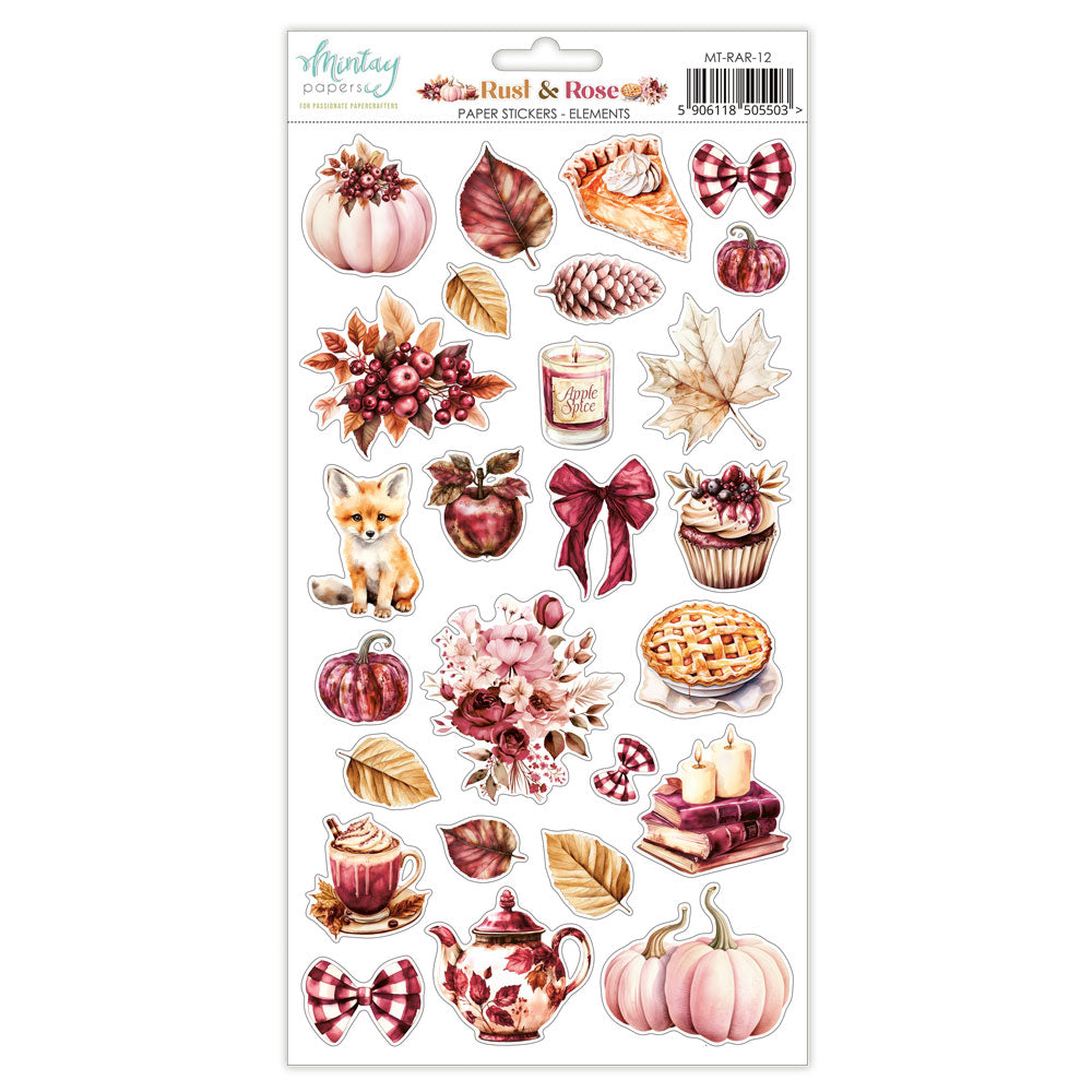 Mintay Paper Stickers Elements - Rust & Rose