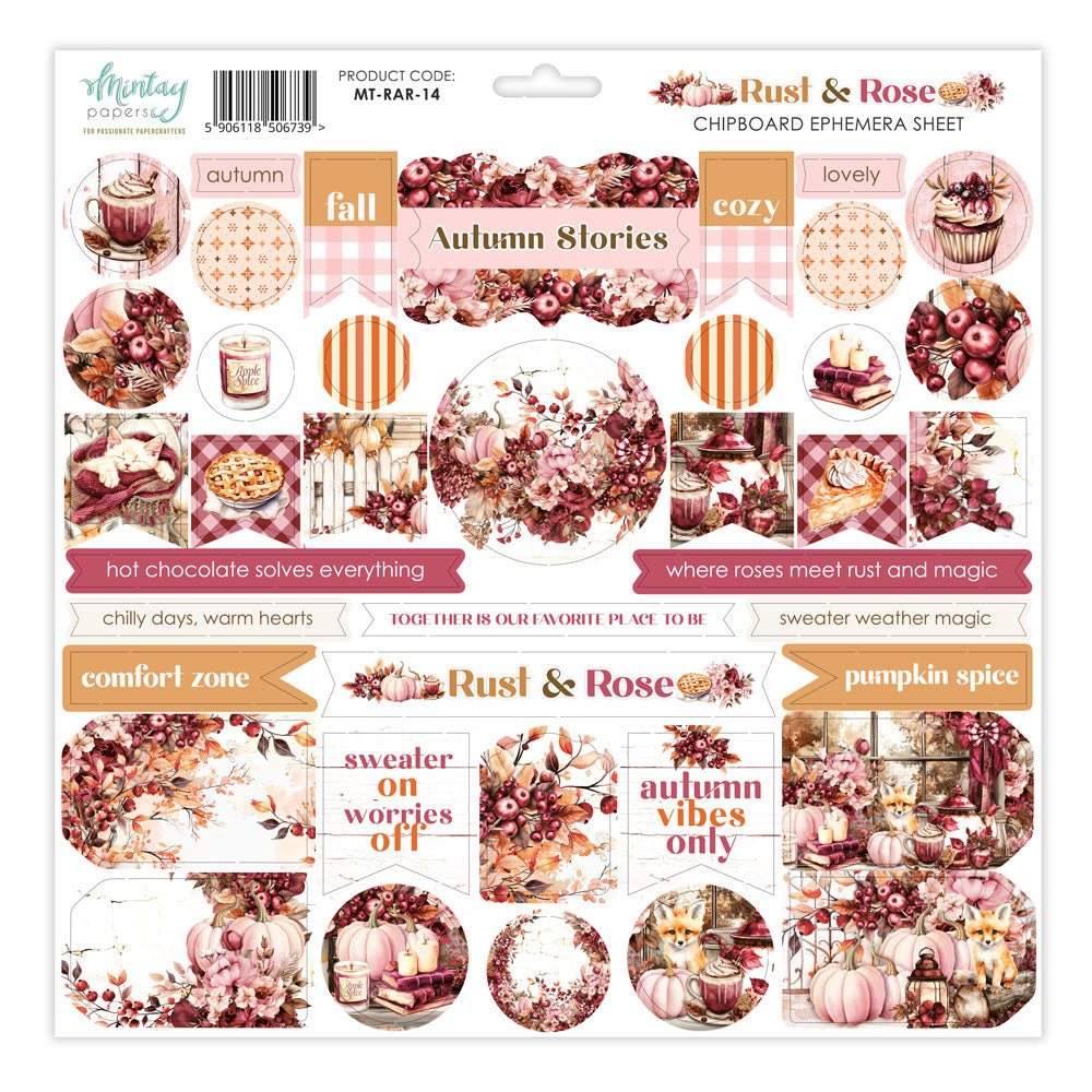 Mintay Chipboard Ephemera Sheet 12