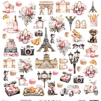 Mintay Fussy Cutting Patterned Paper 12"x12" - See You in Paris - 09