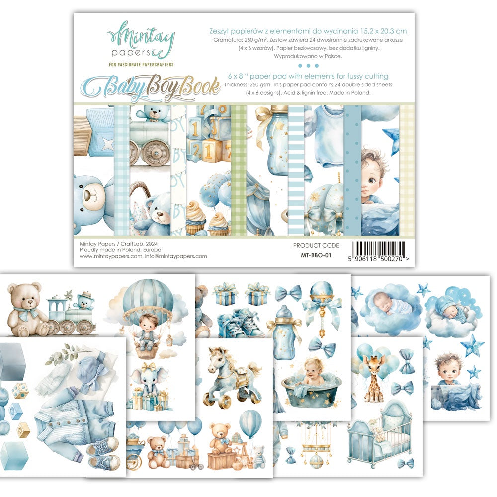 Mintay Patterned Paper - Baby Boy Booklet 6