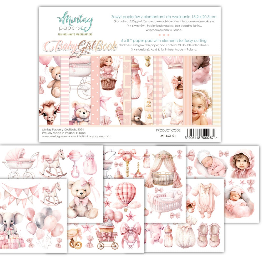Mintay Patterned Paper - Baby Girl Booklet 6