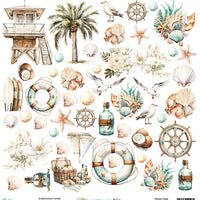 Mintay Patterend Paper - Coastal Memories 09 - Fussy Cutting Sheet