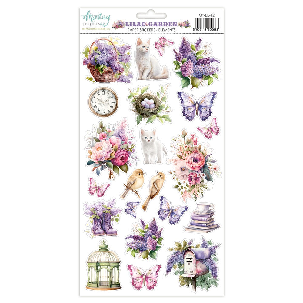 Mintay Paper Stickers Elements - Lilac Garden