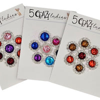 5 Crazy Ladies Bling - Circle Rhinestone Pack - Misc Mixed Colours/Sizes