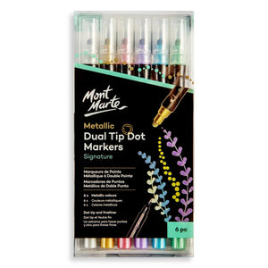 Mont Marte Metallic Dot Markers Dual Tip (6 Markers)