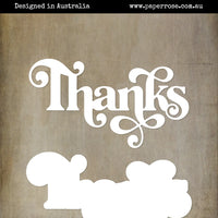 Paper Rose Metal Cutting Die - Fancy Script Layered Thanks