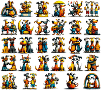 5 Crazy Ladies Stickers - Doggie Best Friends
