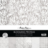 Paper Rose Paper Collection - Blooming Proteas - Silver Foil 12x12 6 Sheet Pack