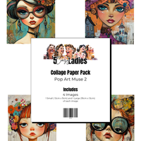 5 Crazy Ladies Collage Paper - Pop Art Muse 2