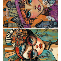 5 Crazy Ladies Collage Paper - Pop Art Muse 2