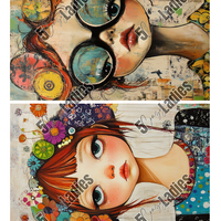 5 Crazy Ladies Collage Paper - Pop Art Muse 2