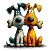 5 Crazy Ladies Stickers - Doggie Best Friends
