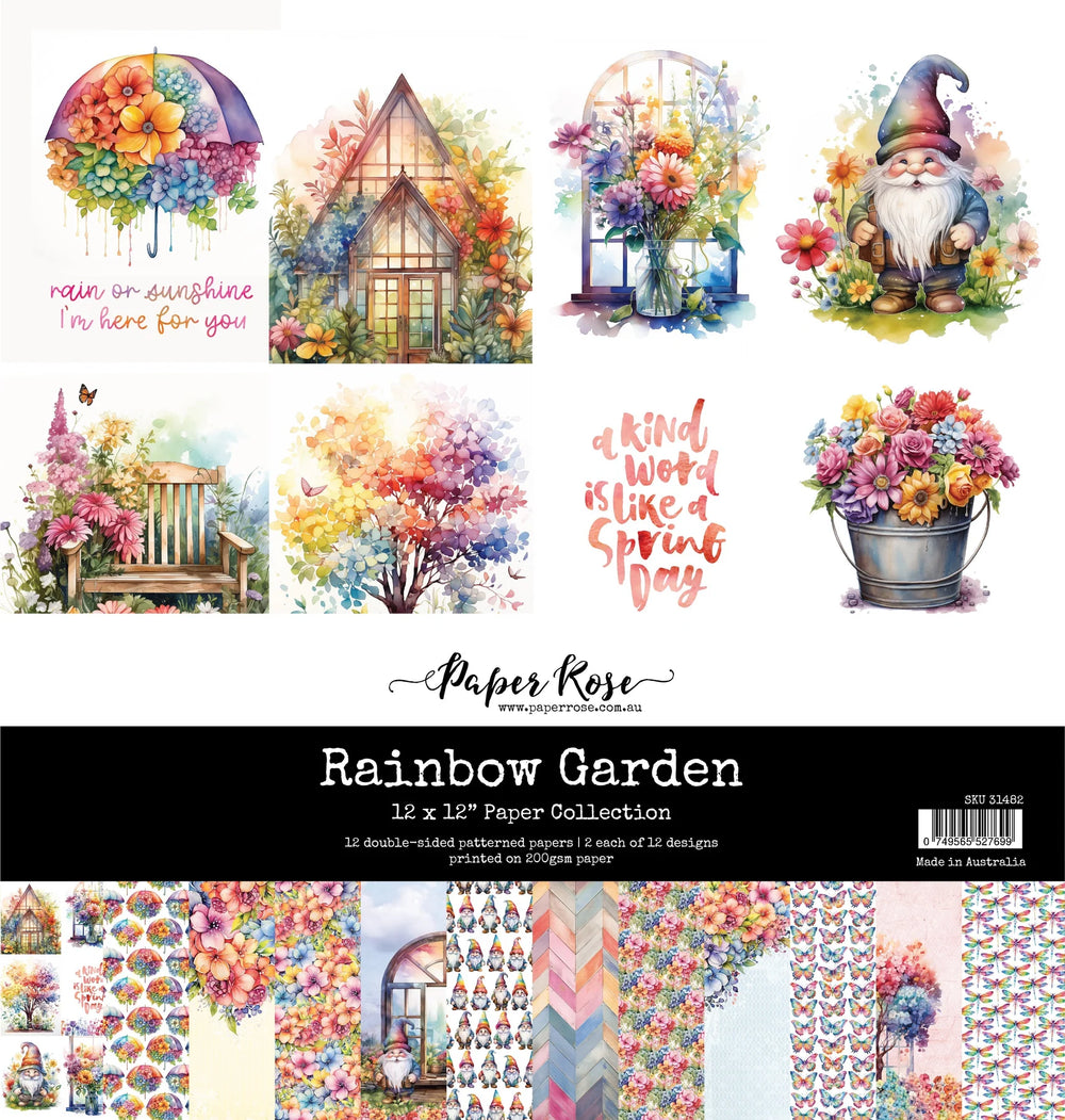 Paper Rose Rainbow Garden 12' x 12' Paper Collection