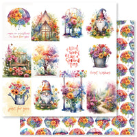 Paper Rose Rainbow Garden Patterned Paper 12' x 12" - A