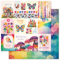 Paper Rose 12" x 12" Patterned Paper - Rainbow Village - A