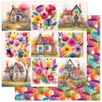 Paper Rose 12" x 12" Patterned Paper - Rainbow Village Basics - A