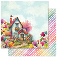 Paper Rose 12" x 12" Patterned Paper - Rainbow Village Basics - C
