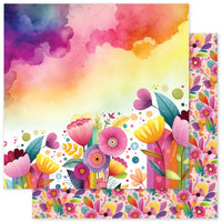 Paper Rose 12" x 12" Patterned Paper - Rainbow Village Basics - D