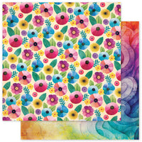 Paper Rose 12" x 12" Patterned Paper - Rainbow Village Basics - E