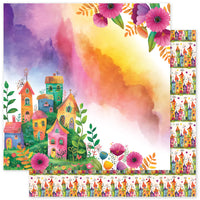 Paper Rose 12" x 12" Patterned Paper - Rainbow Village Basics - F