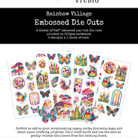 Paper Rose Embossed Die Cuts - Rainbow Village