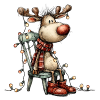 5 Crazy Ladies Stickers - Christmas Reindeer
